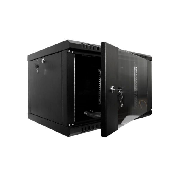 Шафа серверна SteelNet 6U 600 x 450 для мережевого обладнання (скло, чорний) - Зображення 2