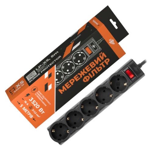 Мережевий фільтр PREMIUM LP-X5 5 м Black (3520Вт)