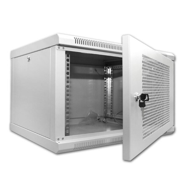 Шафа серверна SteelNet 9U 600 x 450 для мережевого обладнання (перфорація, сірий) - Зображення 2