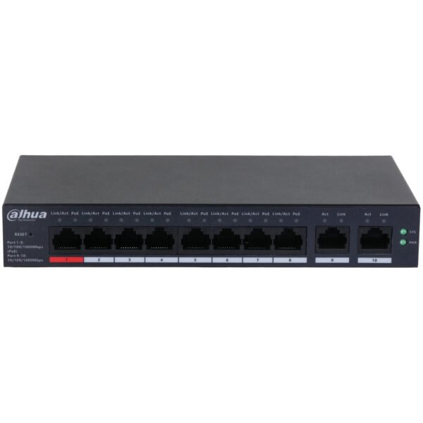 Керований PoE-комутатор Dahua DHCS4010-8GT-110 з 8 портами PoE